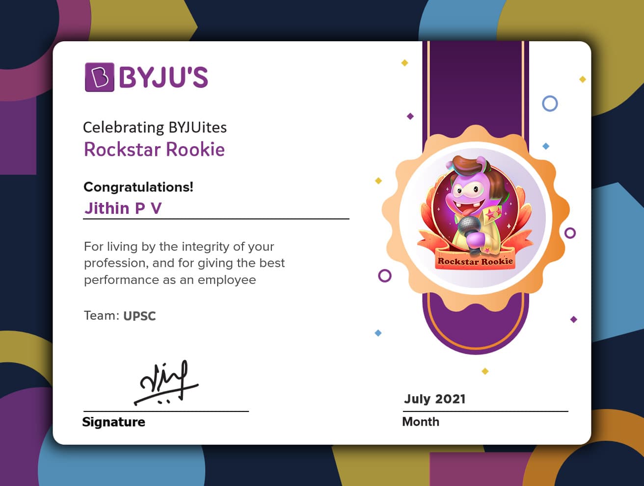 Rockstar Rookie from BYJU'S
